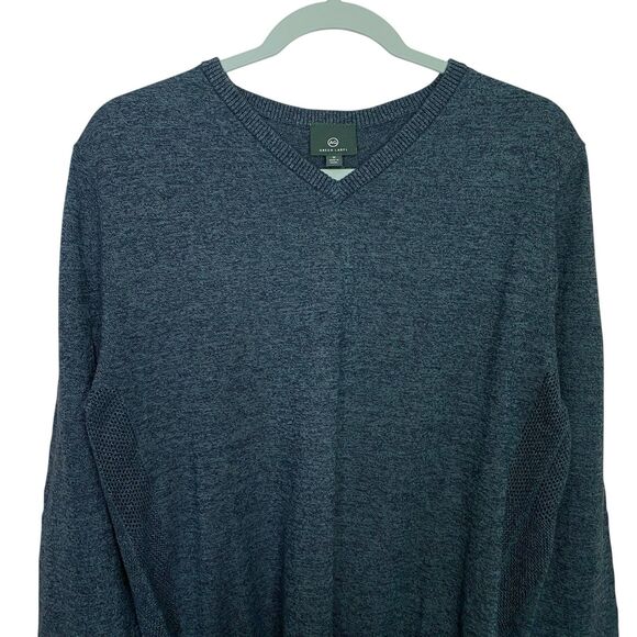 AG Adriano Goldschmied Sweater Mens M Green Cashmere Blend V-Neck Preppy NEW - Picture 4 of 10